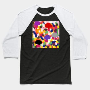 pixel art painting splatter paint mushroom Baseball T-Shirt